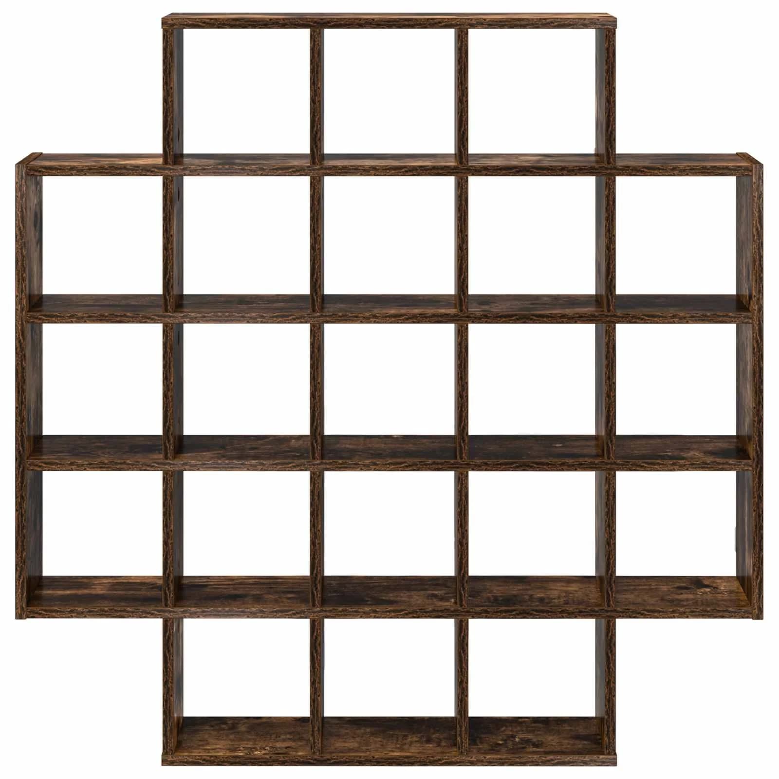 Stenska polica Dimljen hrast 100 x 13 x 100 cm Inženirski les - slika 4