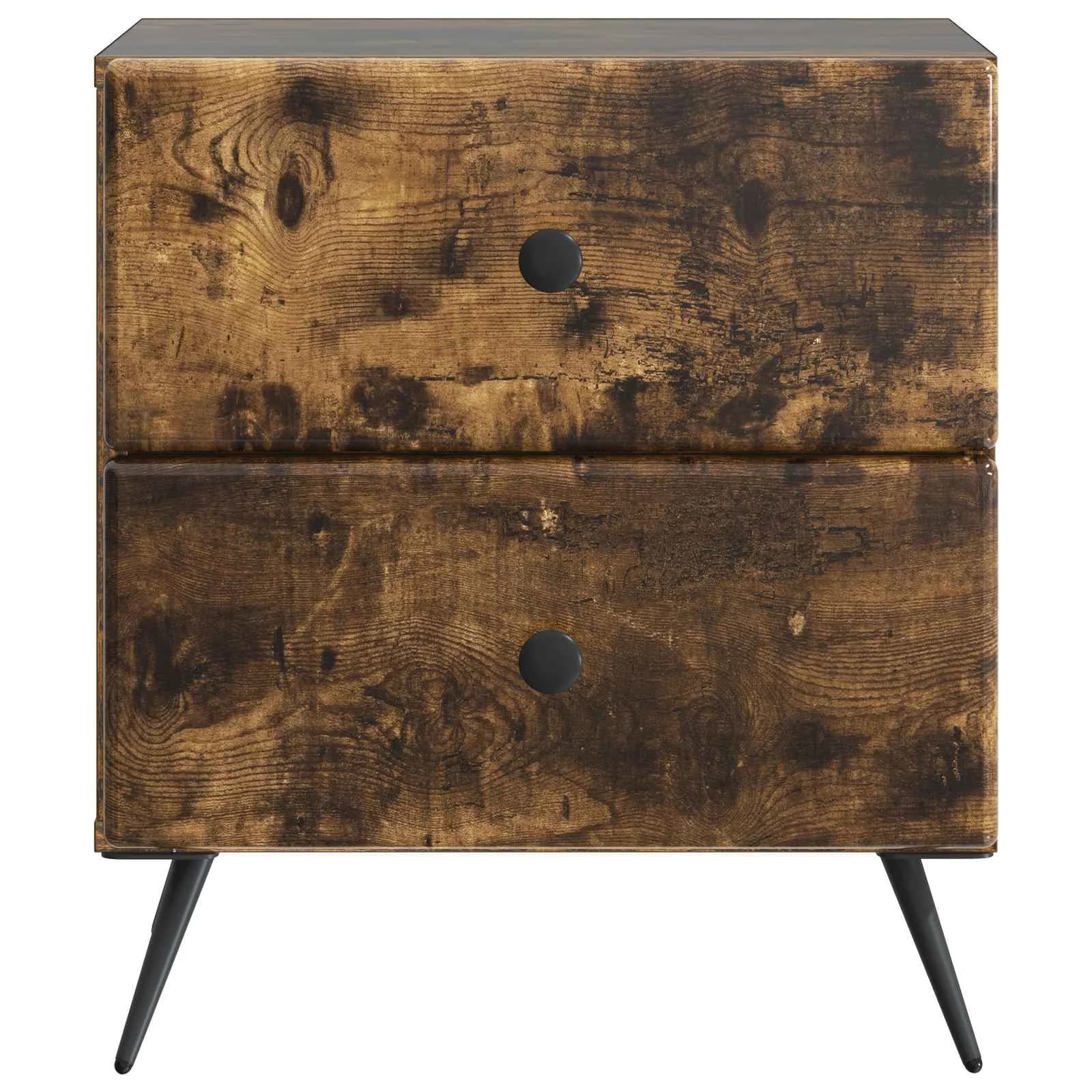 Nočna omarica 2 kos Dimljen hrast 43 x 34,5 x 47,5 cm - slika 7