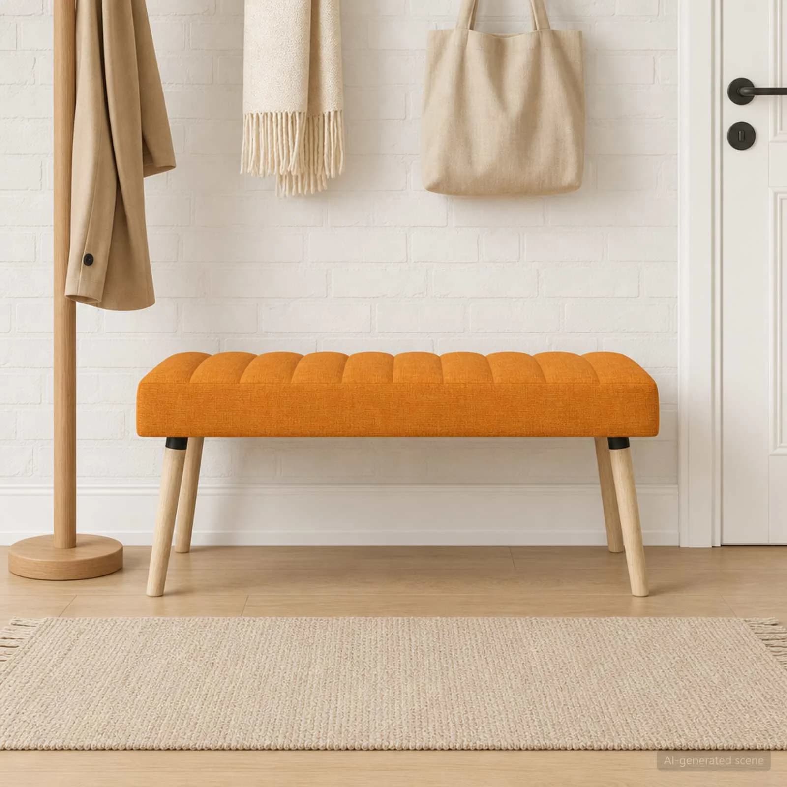 Bench z kanalnim oblazinjenjem Temno rumena 110 x 40 x 46 cm - slika 3