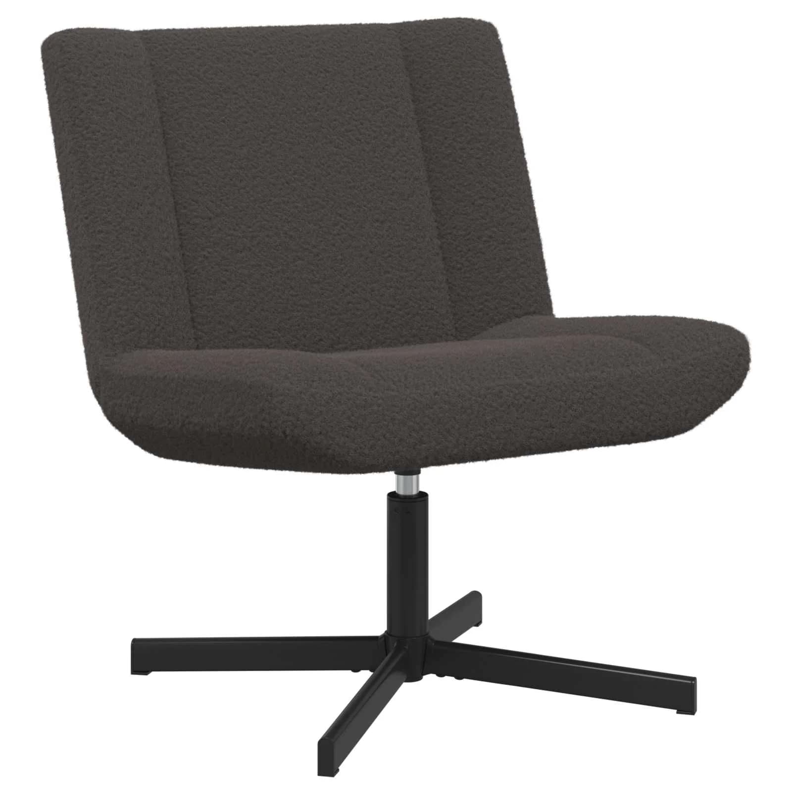 Vrtljiv stol Temno siva 63 x 75 x 76 cm Ovčja koža