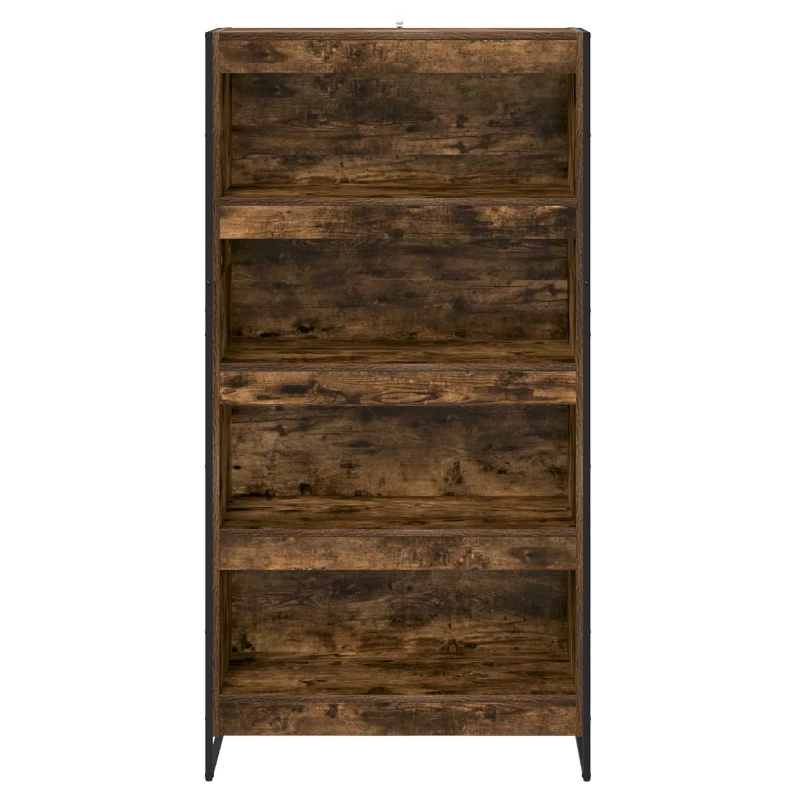 Knjigovni omar 80 x 30 x 155 cm Inženirski les Dimni hrast - slika 5