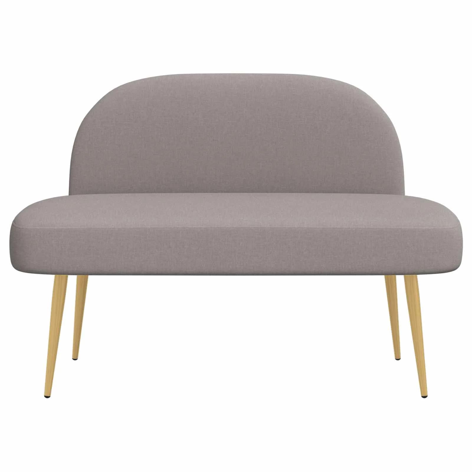 Oblazinjena klop z naslonom Taupe 110 x 60 x 76 cm Poliester - slika 3
