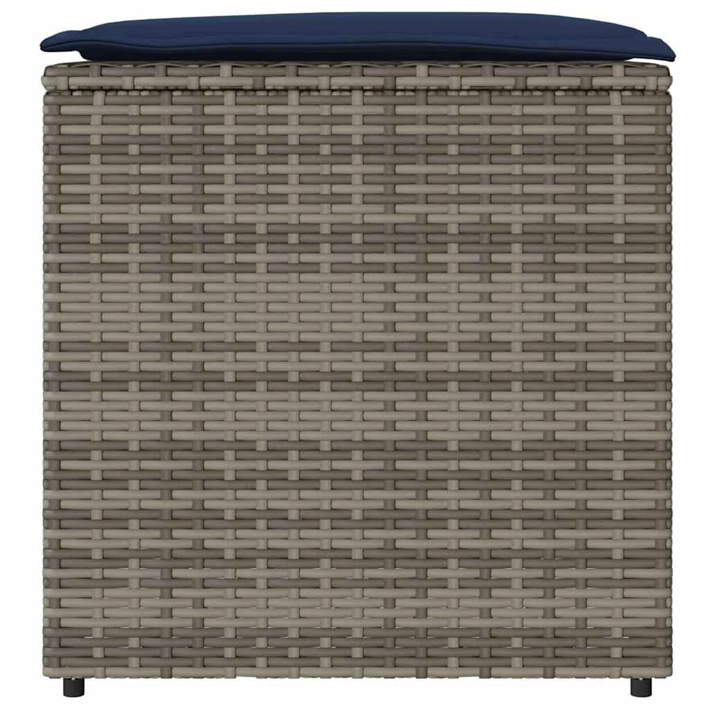 Škatla za blazine Siva 50 x 50 x 50 cm poli ratan - slika 5
