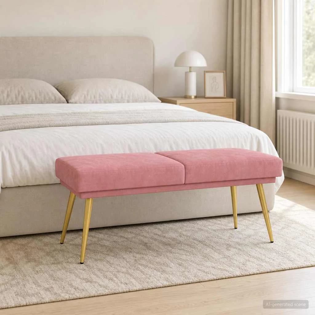 Dvojna klop Roza 120 x 45 x 46 cm Žamet