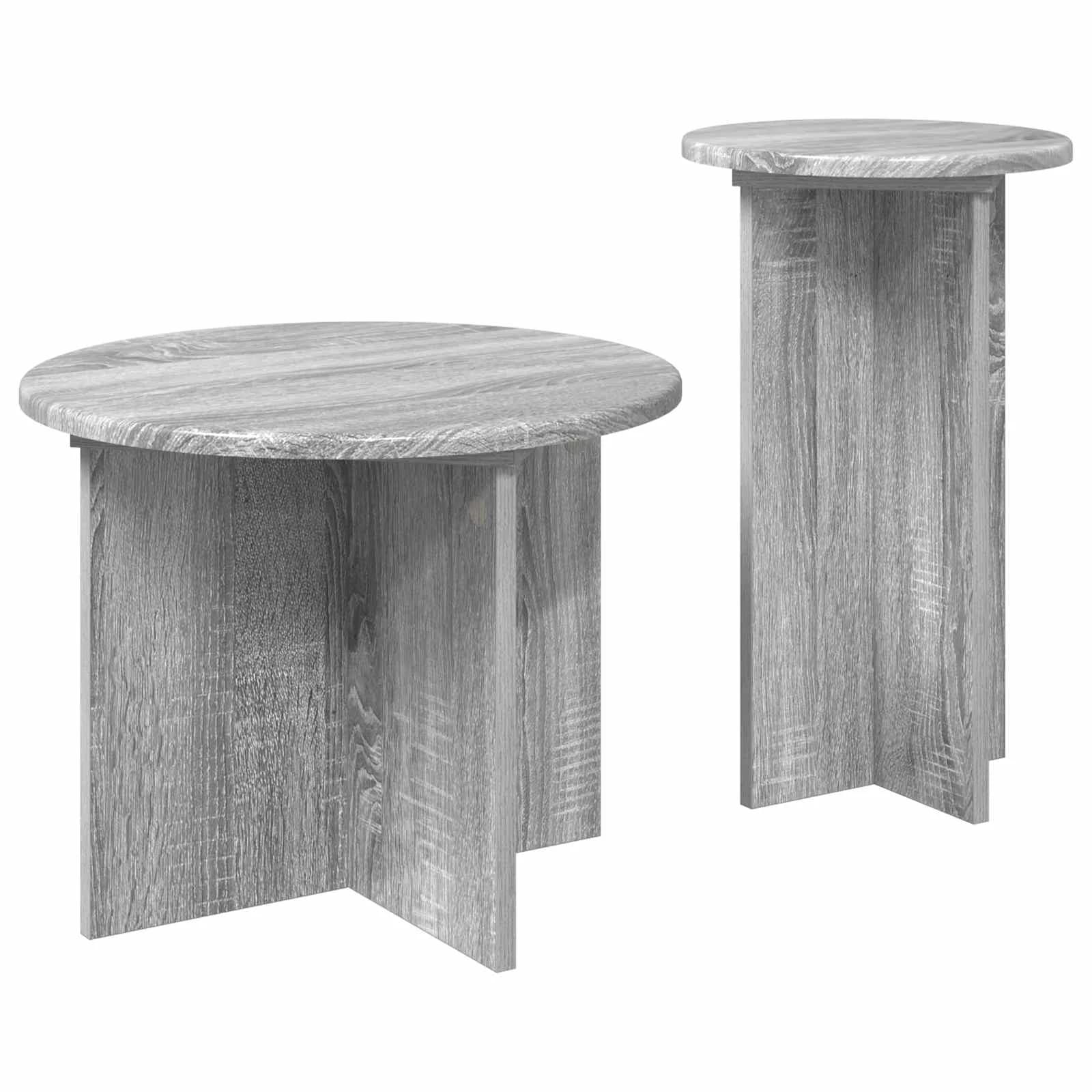 Komplet stranskih mizic 2 kos Siva Sonoma Ø 45 x 35 cm - slika 5