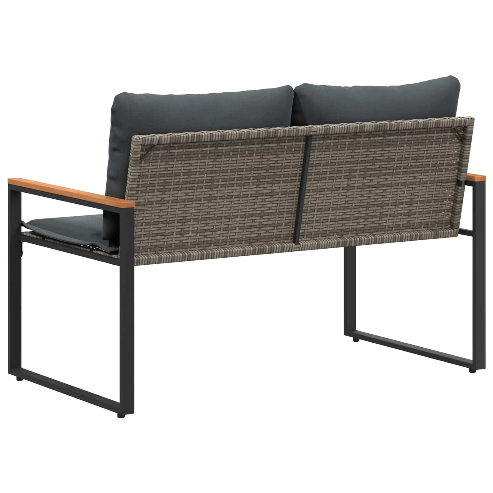 klop z blazino Siva in temno siva 115 x 65 x 72 cm Ratan - slika 7