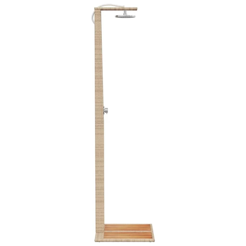 Zunanji tuš bež 50x55x224 cm poli ratan in akacijev les - slika 6