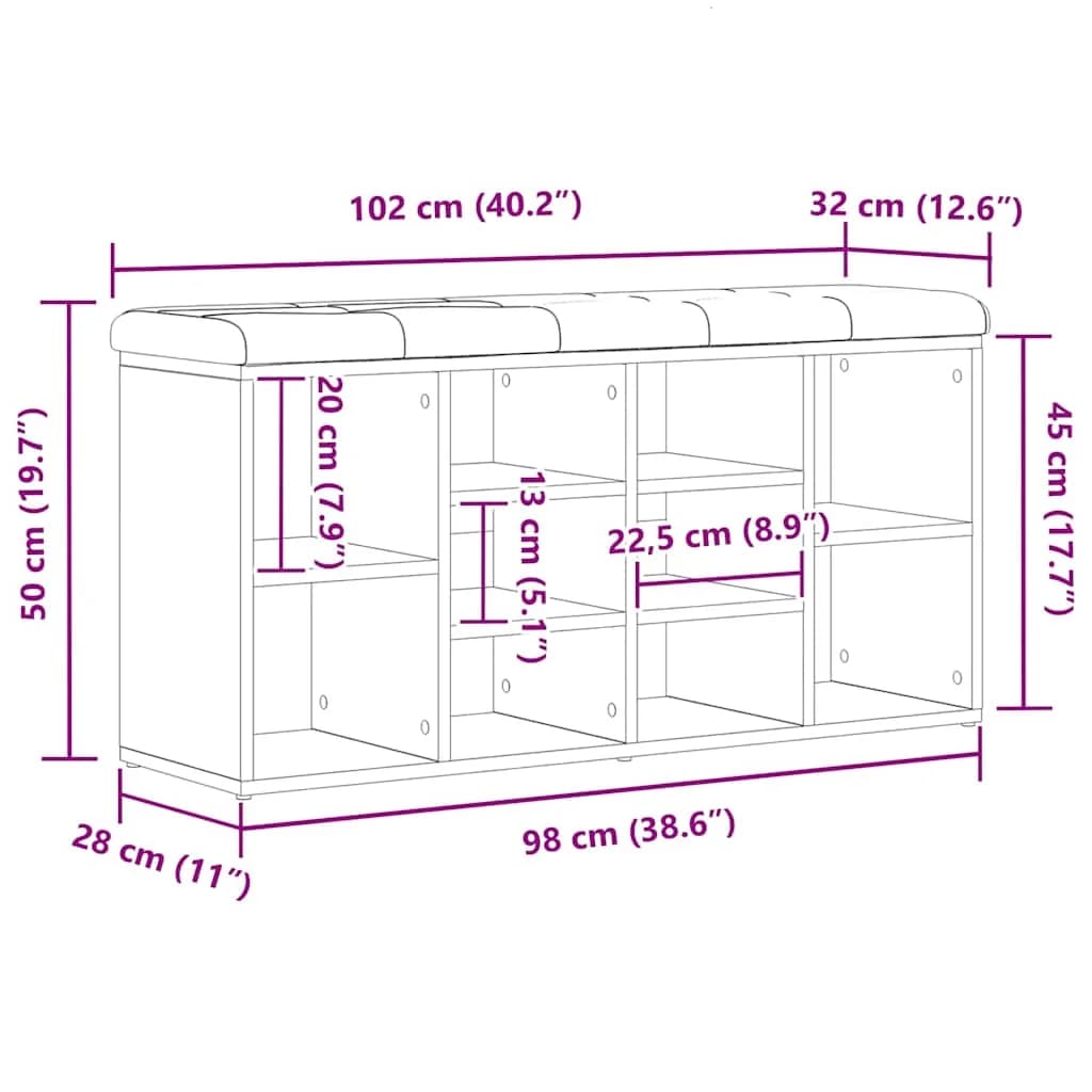Klop za čevlje Črna Orehovina 102 x 32 x 50 cm Inženirski les - slika 11
