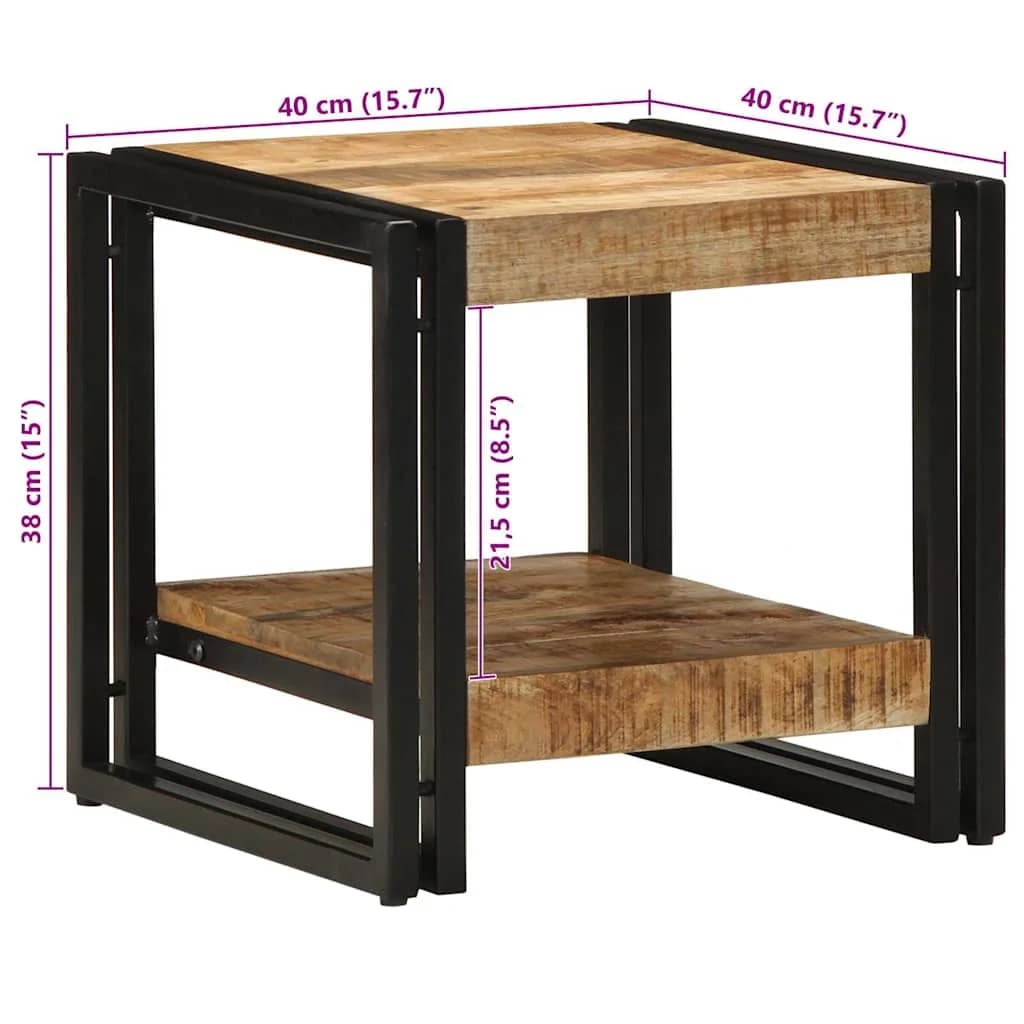 Klubska miza Rjava 40 x 40 x 38 cm Masiven les manga - slika 10