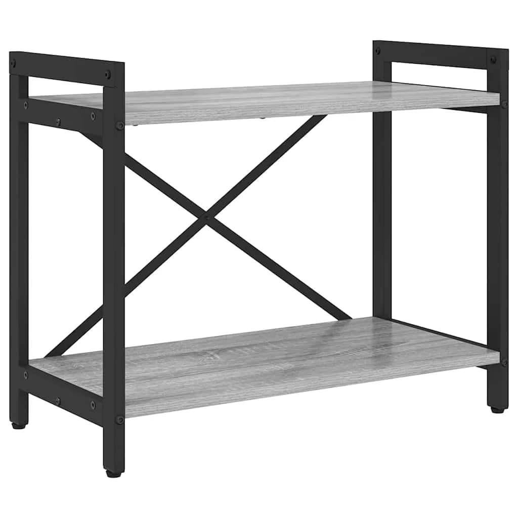 Knjižna polica 60 x 30 x 50 cm Inženirski les Siva sonoma - slika 2