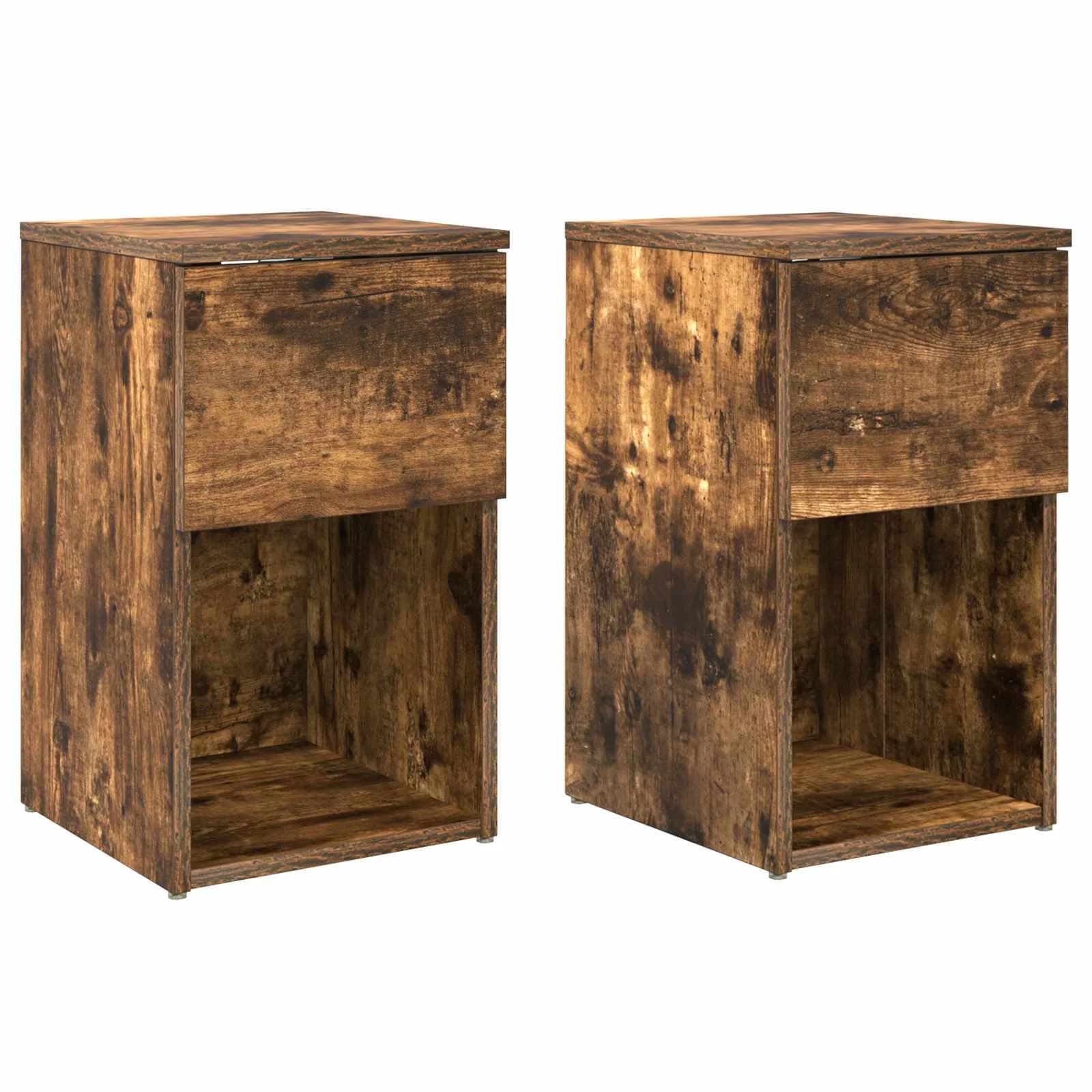 Posteljna omarica 2 kos Dimljen hrast 29 x 31,5 x 49 cm - slika 2