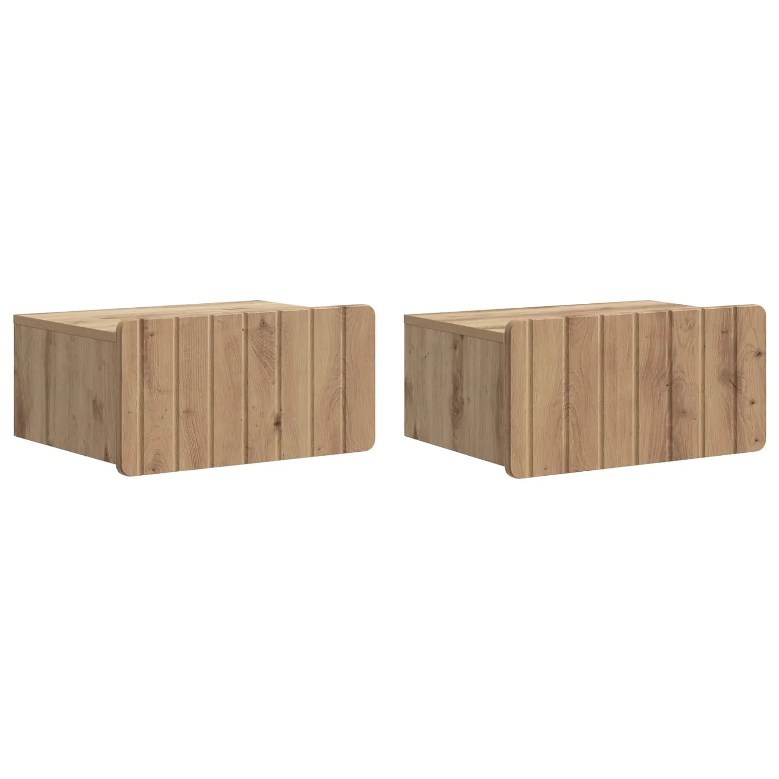 Stenski nočni omarici 2 kos Artisan hrast 49 x 34,5 x 24 cm - slika 2