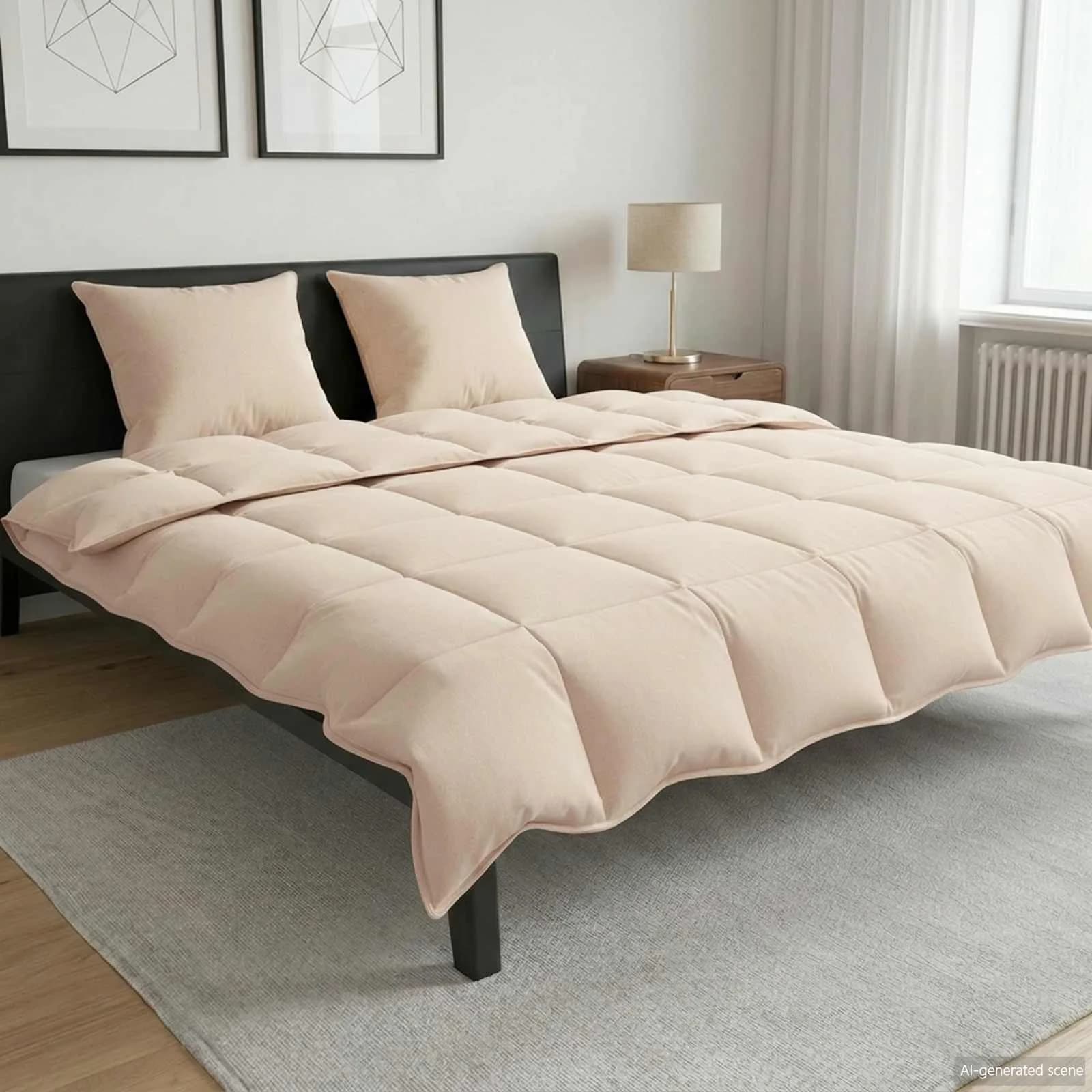 Zimska odeja Bež 200 x 220 cm 100% Naravni Kapok - slika 1