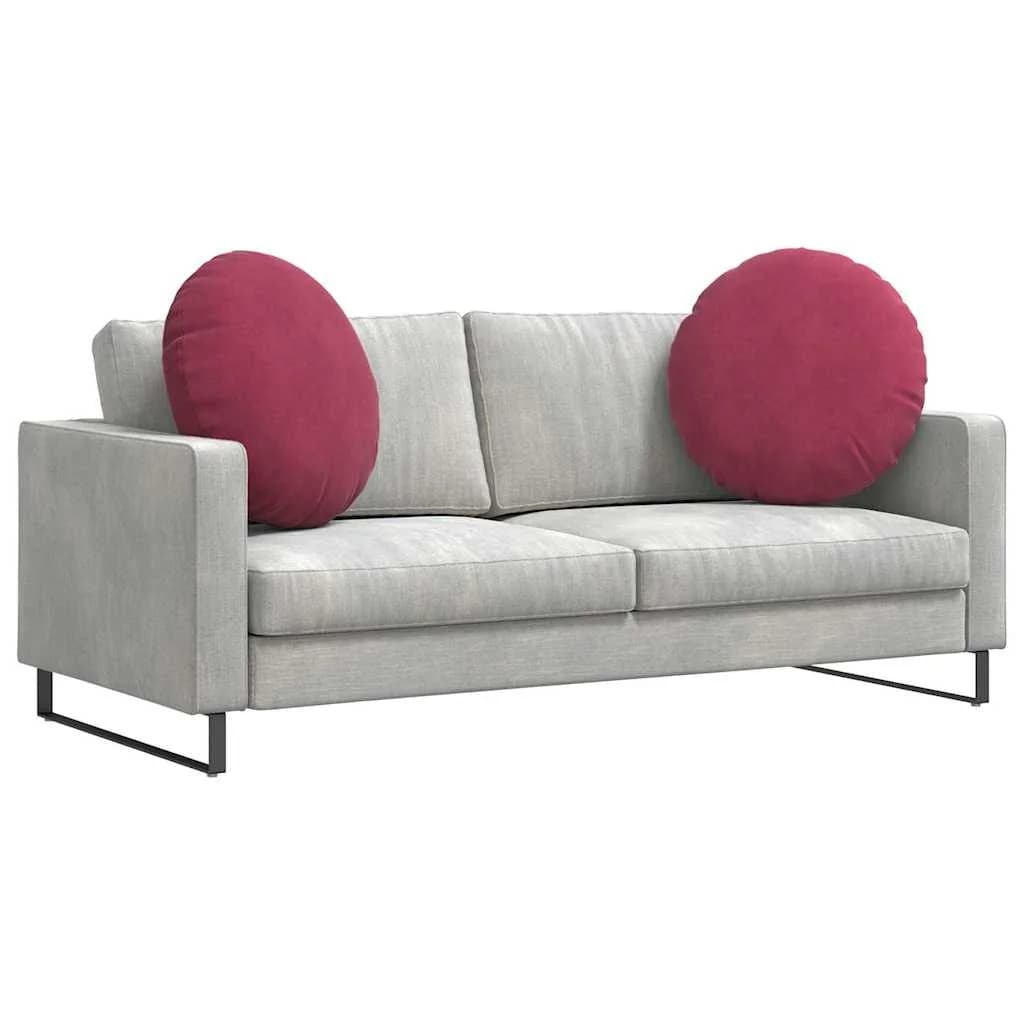 Sedežne blazine 2 kos Žamet Vinorodna rdeča Ø 80 x 29 cm - slika 3