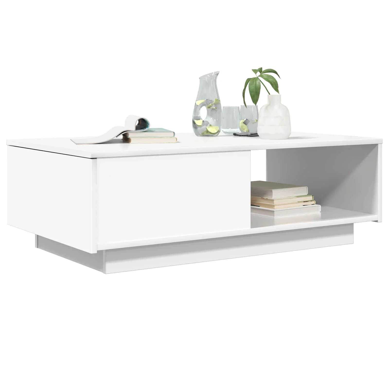 Klubska miza Bela 95 x 55 x 31 cm Inženirski les - slika 3