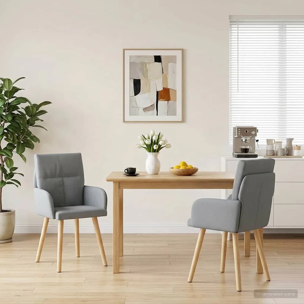 Jedilni stoli 2 kos Blago Svetlo siva 60 x 56 x 96 cm