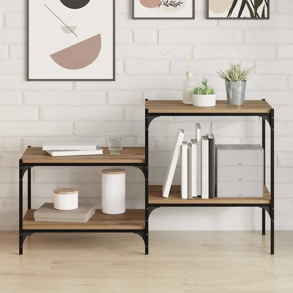 Polica za knjige 3 nivojev 4 kos 60 x 40 x 1,5 cm Rjava - slika 3