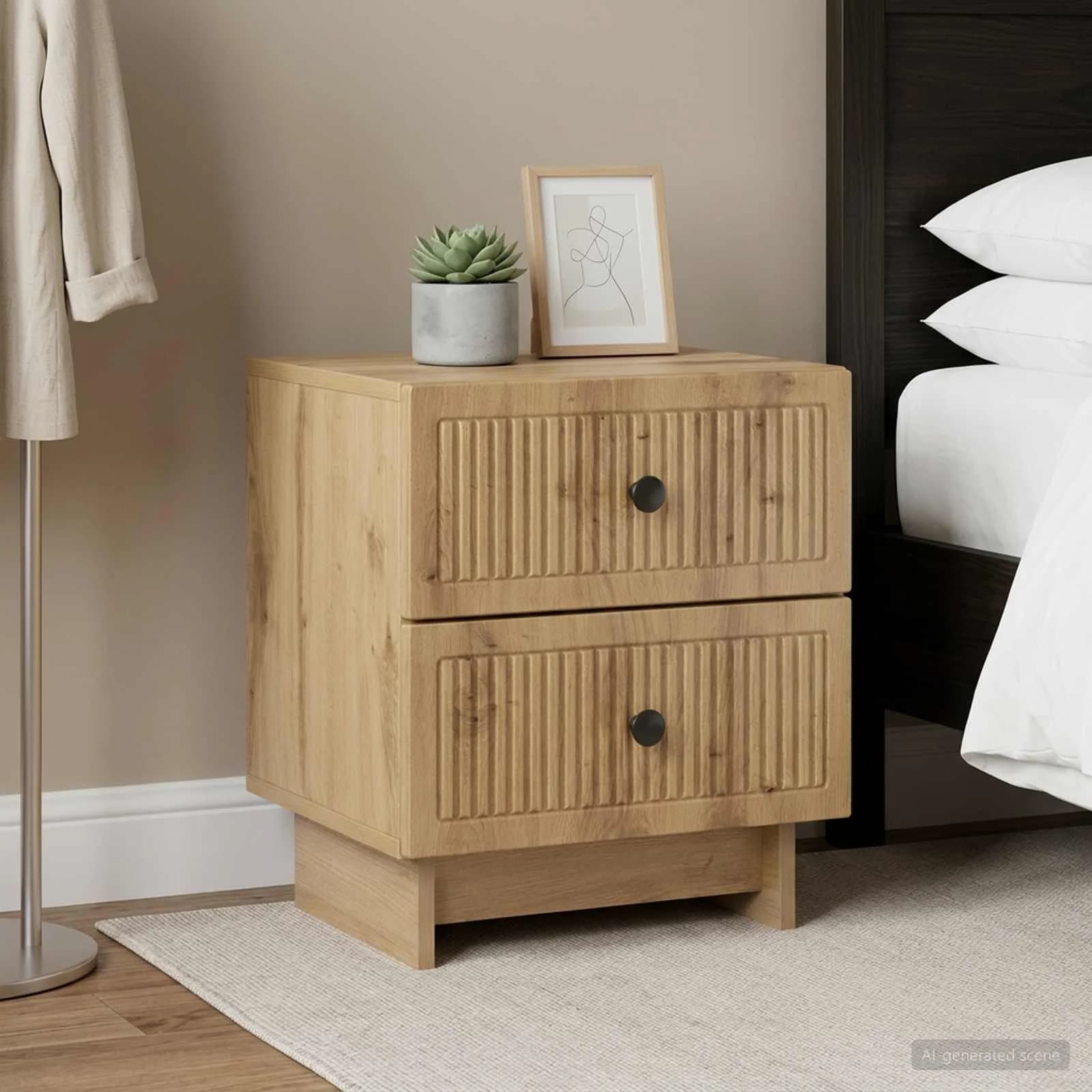 Nočna omarica 2 kos Artisan hrast 43 x 34,5 x 47,5 cm