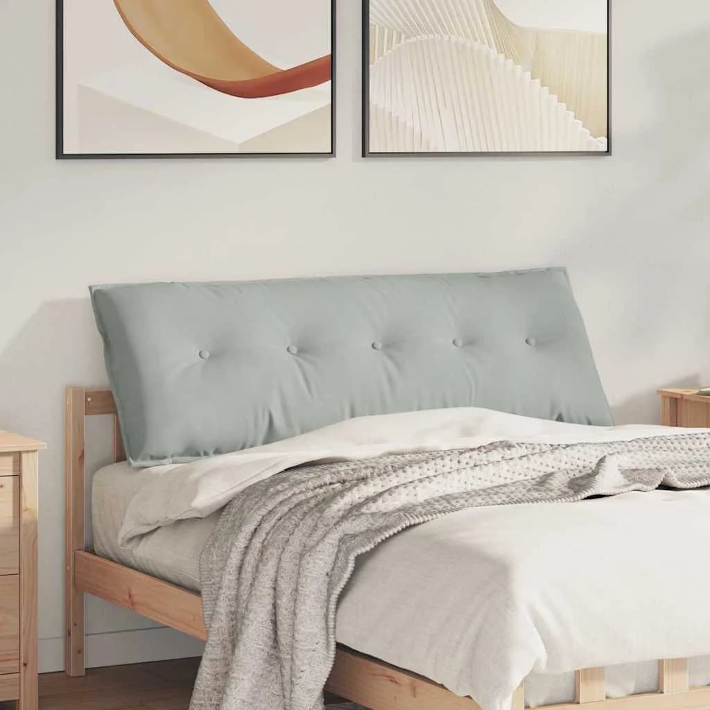 Poglavni vzglavnik Svetlo siva 140 x 50 cm Žametna tkanina