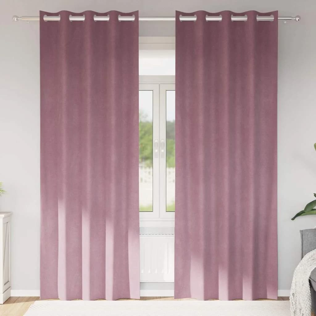 Zatemnitvene zavese 2 kos Temno roza 140 x 260 cm Žamet