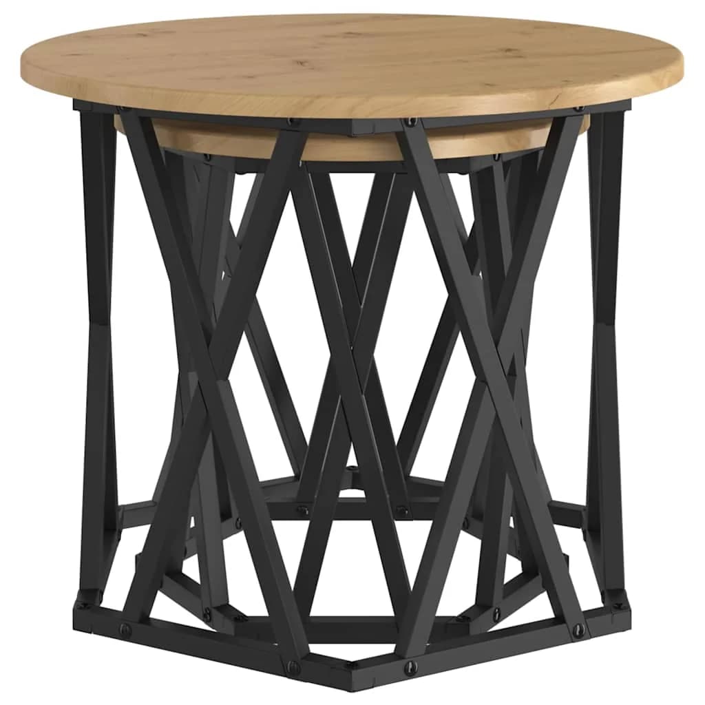 Stranska miza 2 kos Umetni hrast 50 x 50 x 40 cm - slika 5