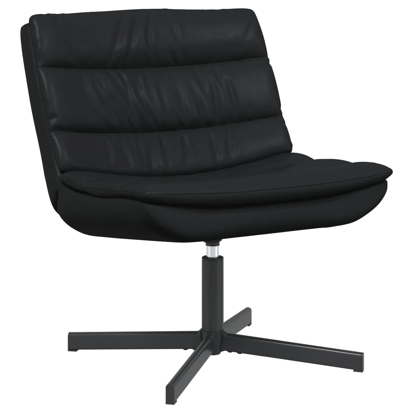 Vrtljiv stol Črna 63 x 75 x 76 cm Svetleč PU