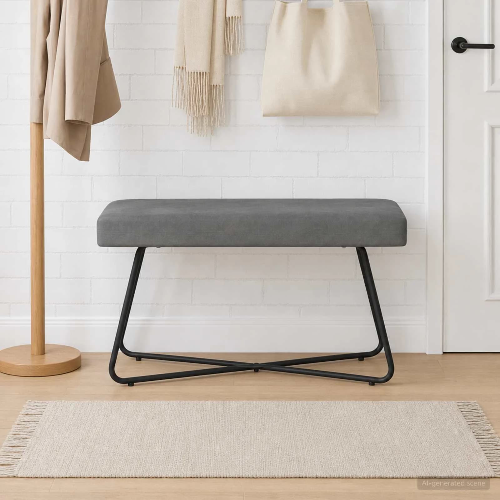klop Temno siva 80 x 40 x 45 cm Žamet