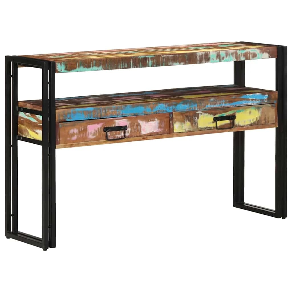 Konzolna miza večbarvno 120 x 33 x 75 cm Trdna obnovljena les - slika 3