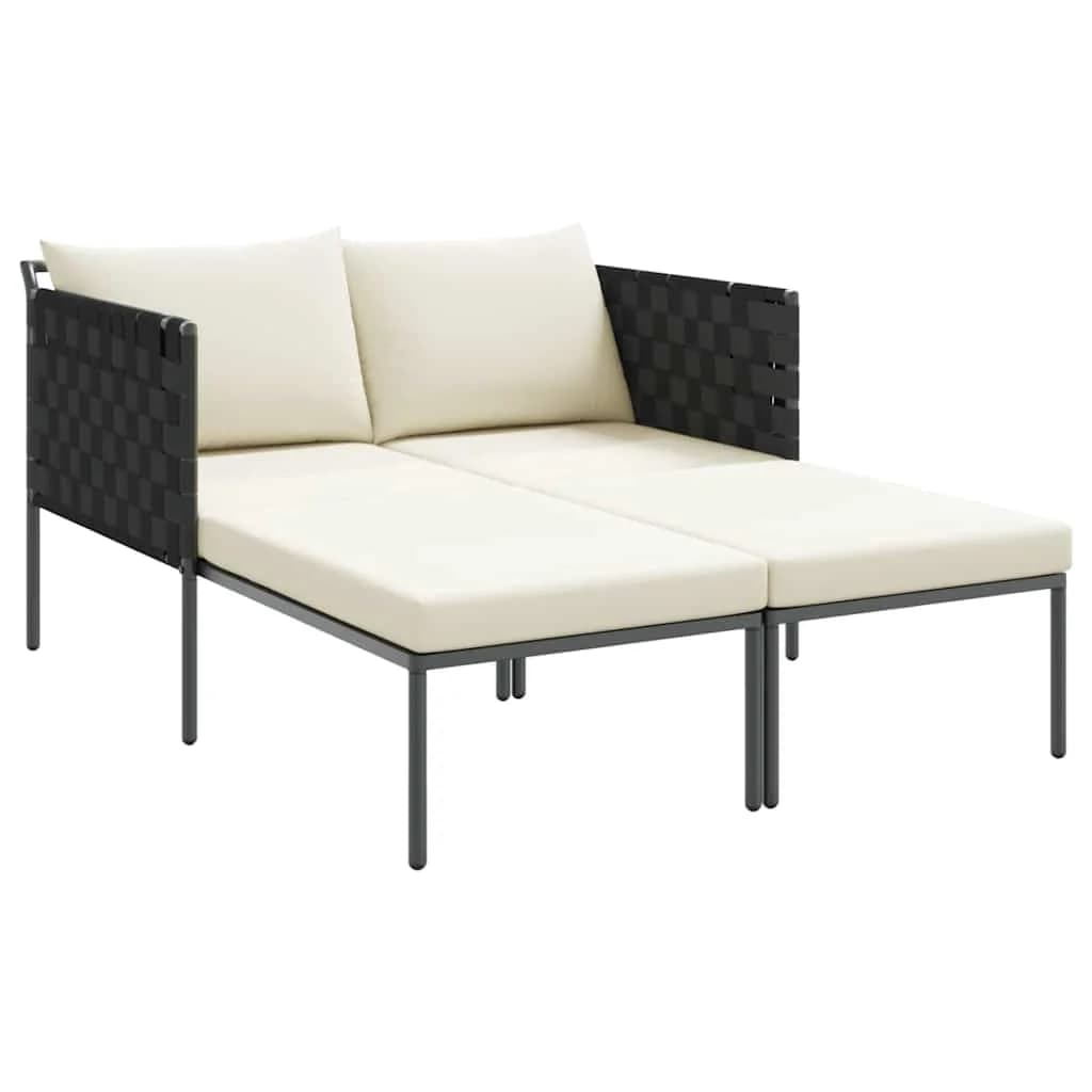 Ležalnik Antracit 153 x 115 x 69.5 cm Prašno lakirano jeklo - slika 2
