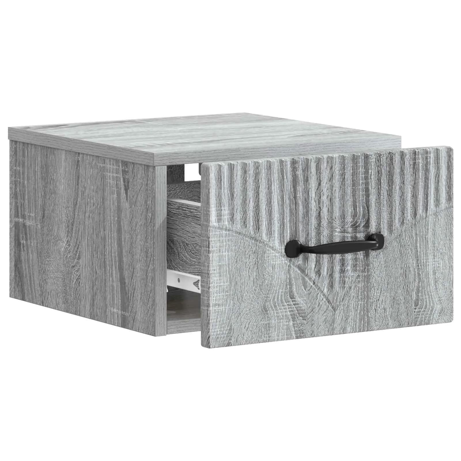 Stenski nočni omarici 2 kos Siva Sonoma 34,5 x 33 x 20 cm - slika 6