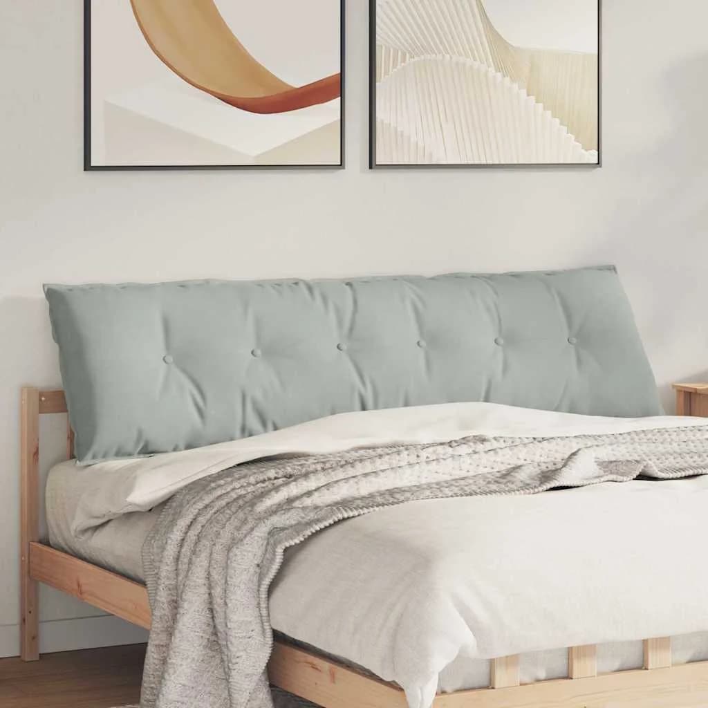 Poglavni vzglavnik Svetlo siva 180 x 50 cm Žametna tkanina