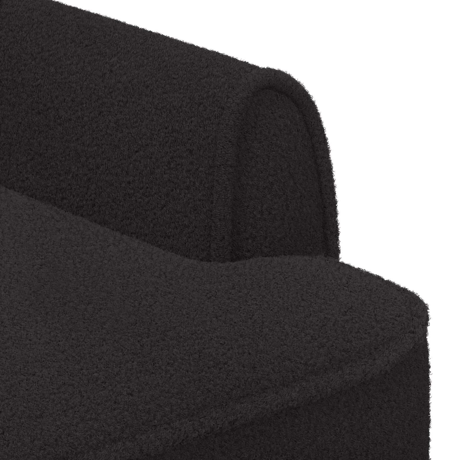 Dvojnica s gumbi Črna 117 x 67 x 77 cm Bouclé - slika 6