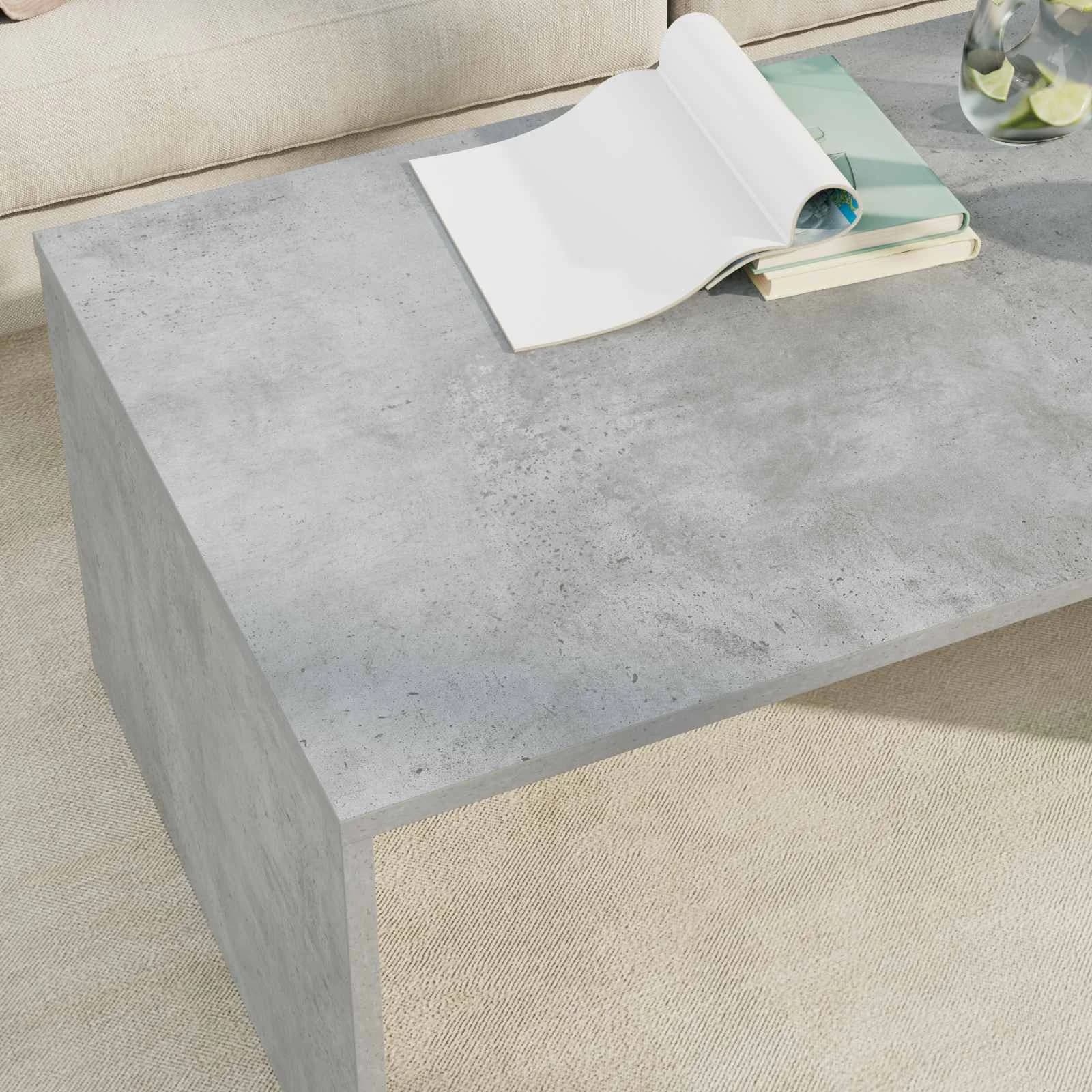 Klubska miza Betonsko siva 95 x 50 x 34 cm Inženirski les - slika 4