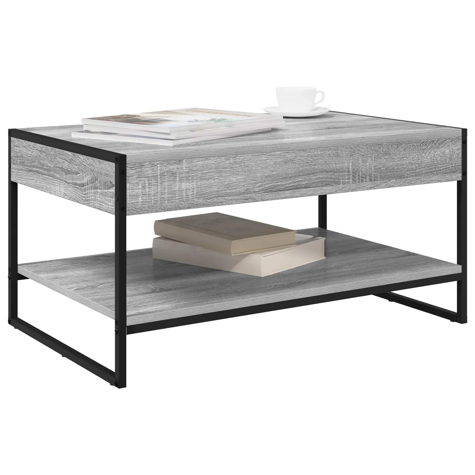Klubska miza Siva Sonoma 80 x 50 x 40 cm Inženirski les - slika 3