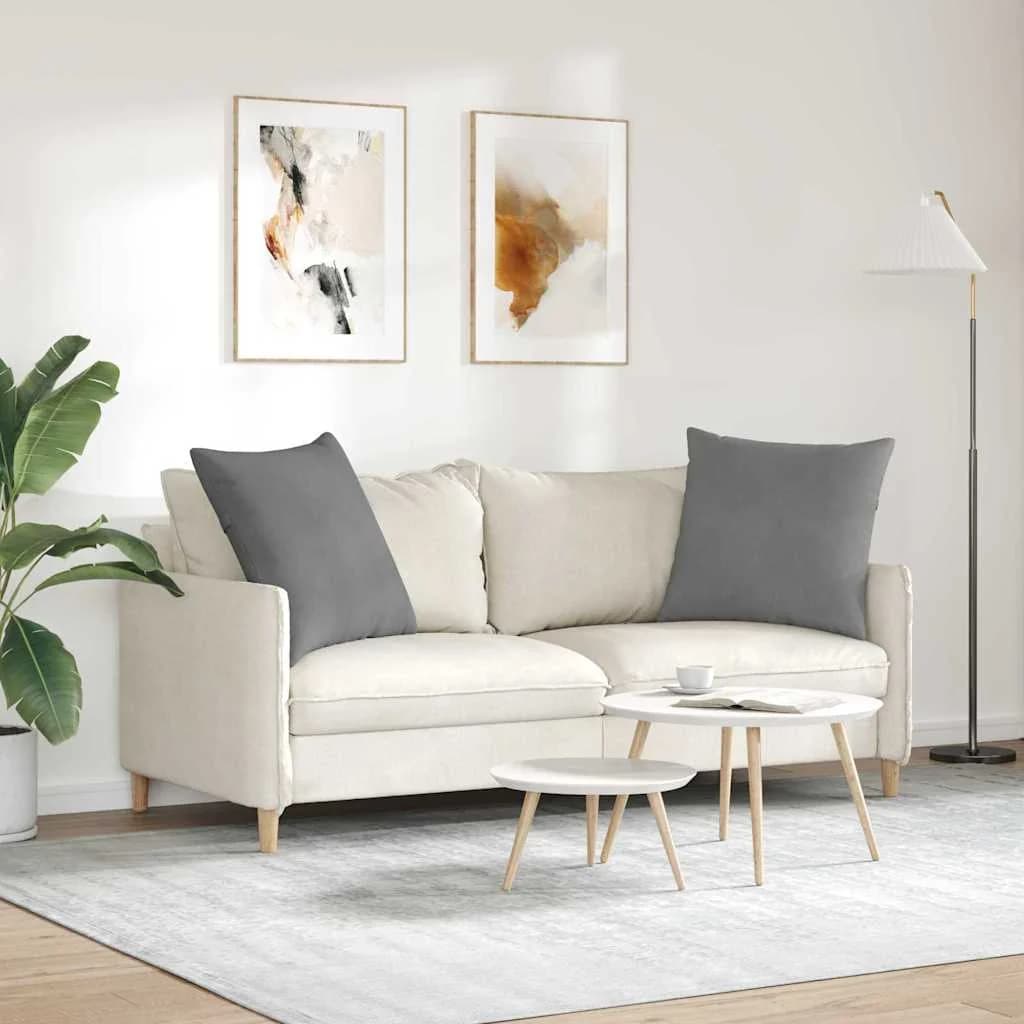 Blazine za kavč 2 pcs Temno siva 80 x 80 cm blago - slika 4