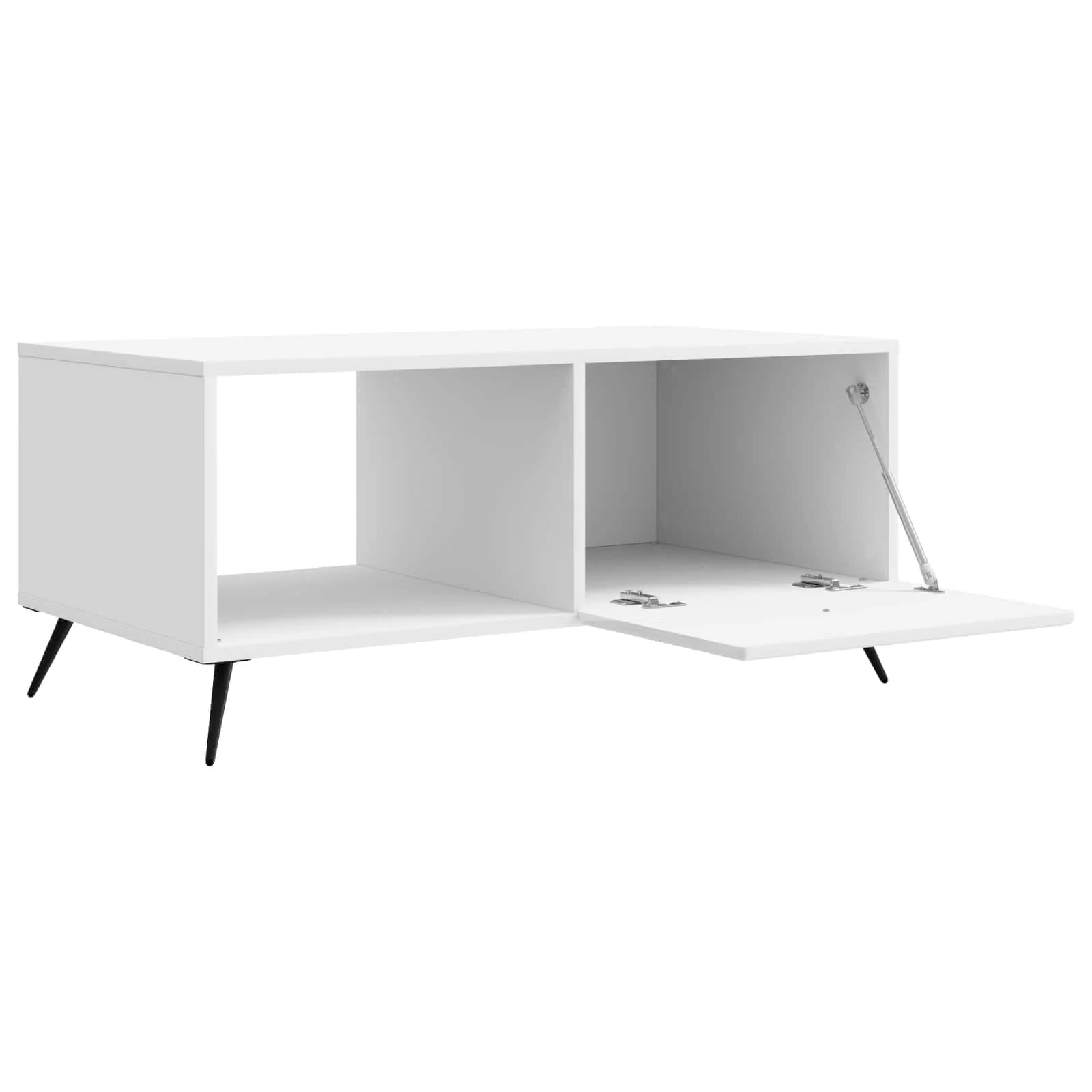 Klubska miza Bela visok sijaj 90 x 50 x 40 cm Inženirski les - slika 4