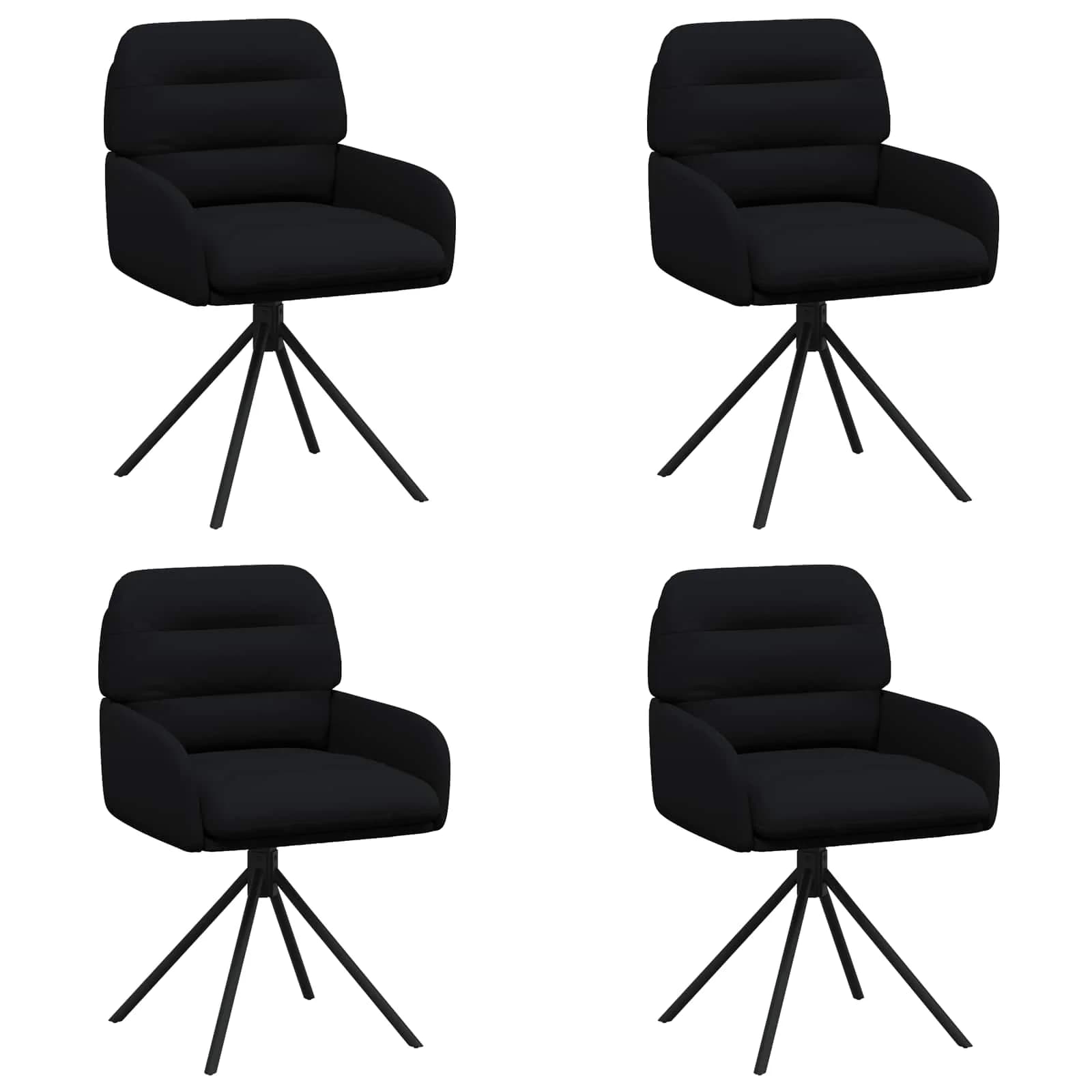 Vrtilne jedilne stole 4 kos Umetno usnje Črna 59 x 59,5 x 90 cm - slika 2