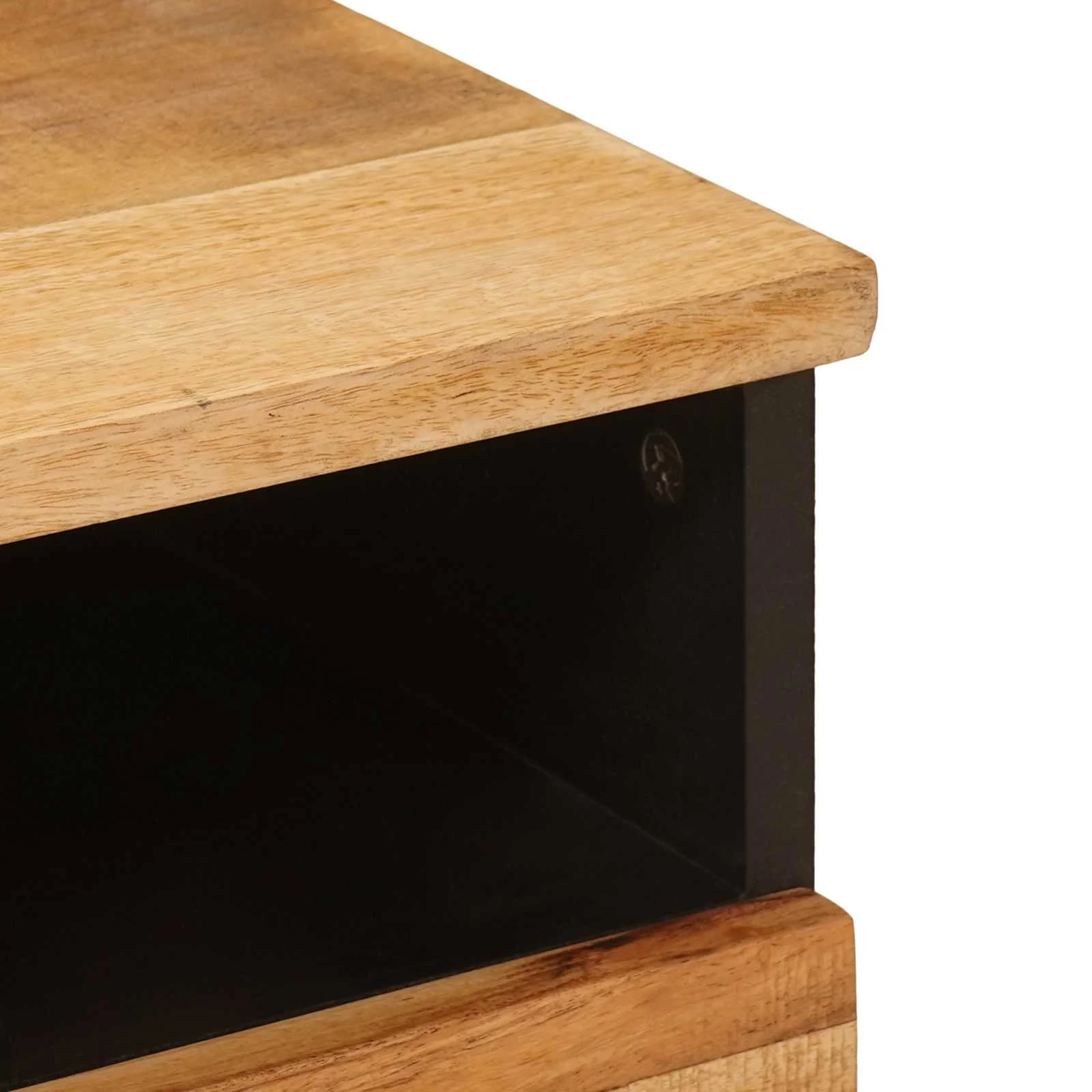 Klubska miza s predalom Rjava 80 x 54 x 40 cm Masiven les manga - slika 6