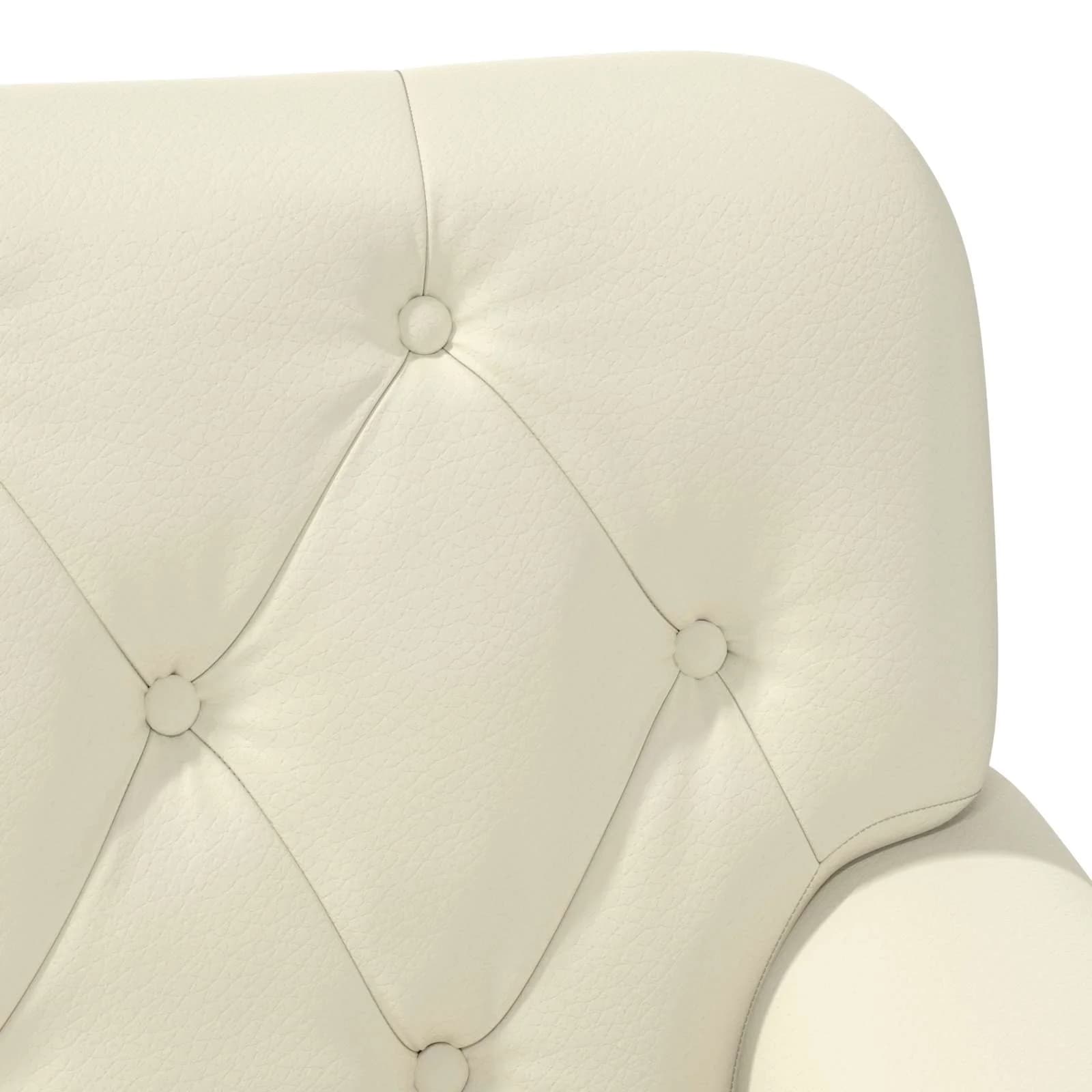 Dvojnica s gumbi Krem 120 x 65 x 77 cm Umetno usnje - slika 7