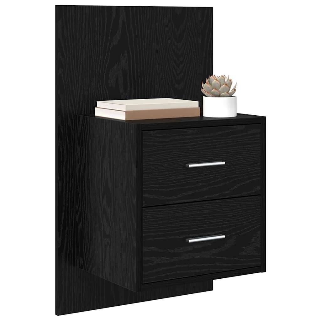 Stenska nočna omarica 2 kos Črna Orehovina 48,5 x 32,5 x 80 cm - slika 3