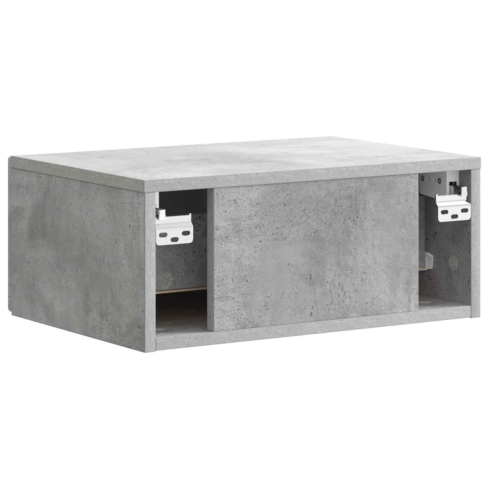 Stenski nočni omarici 2 kos Betonsko siva 49 x 34,5 x 20 cm - slika 9