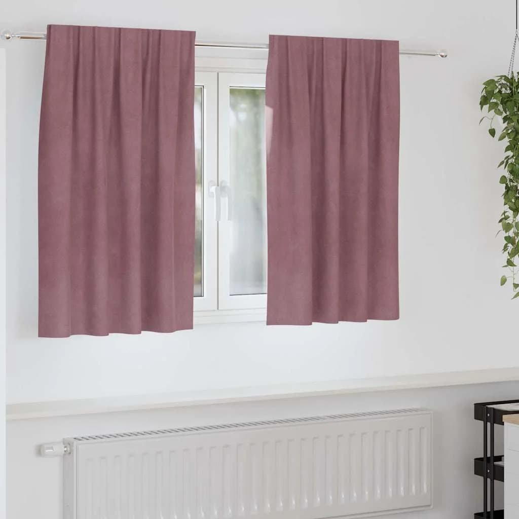 Zatemnitvene zavese 2 kos Temno roza 140 x 140 cm Žamet