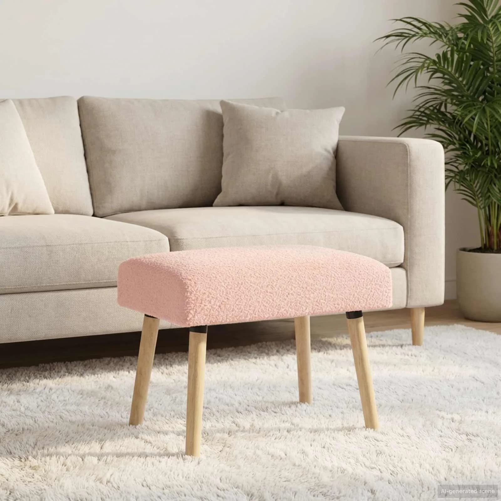 klop Enobarvno Roza 60 x 40 x 45 cm Bouclé