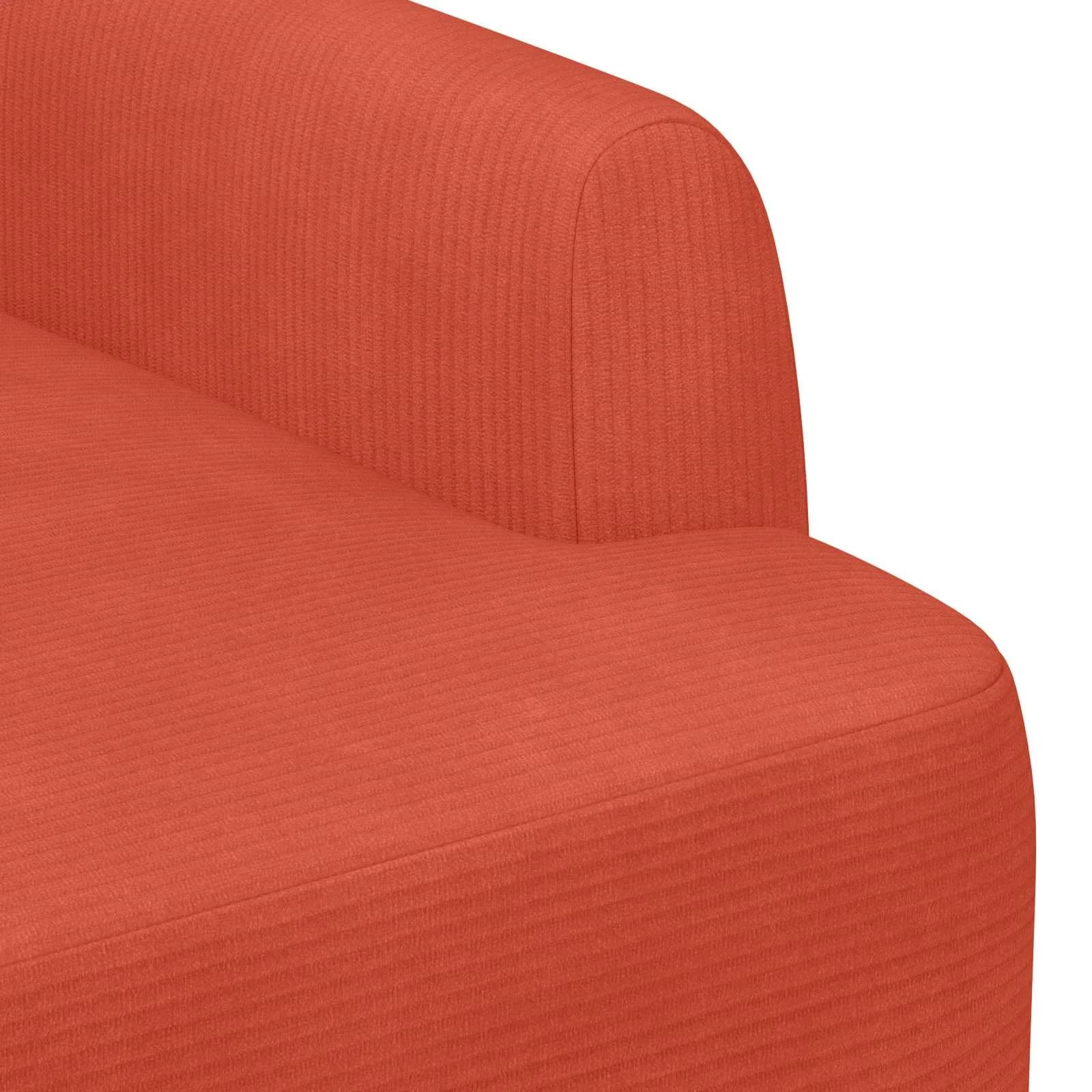 Dvojnica s gumbi Rdeče oranžna 116 x 67 x 81 cm Žametna tkanina - slika 6