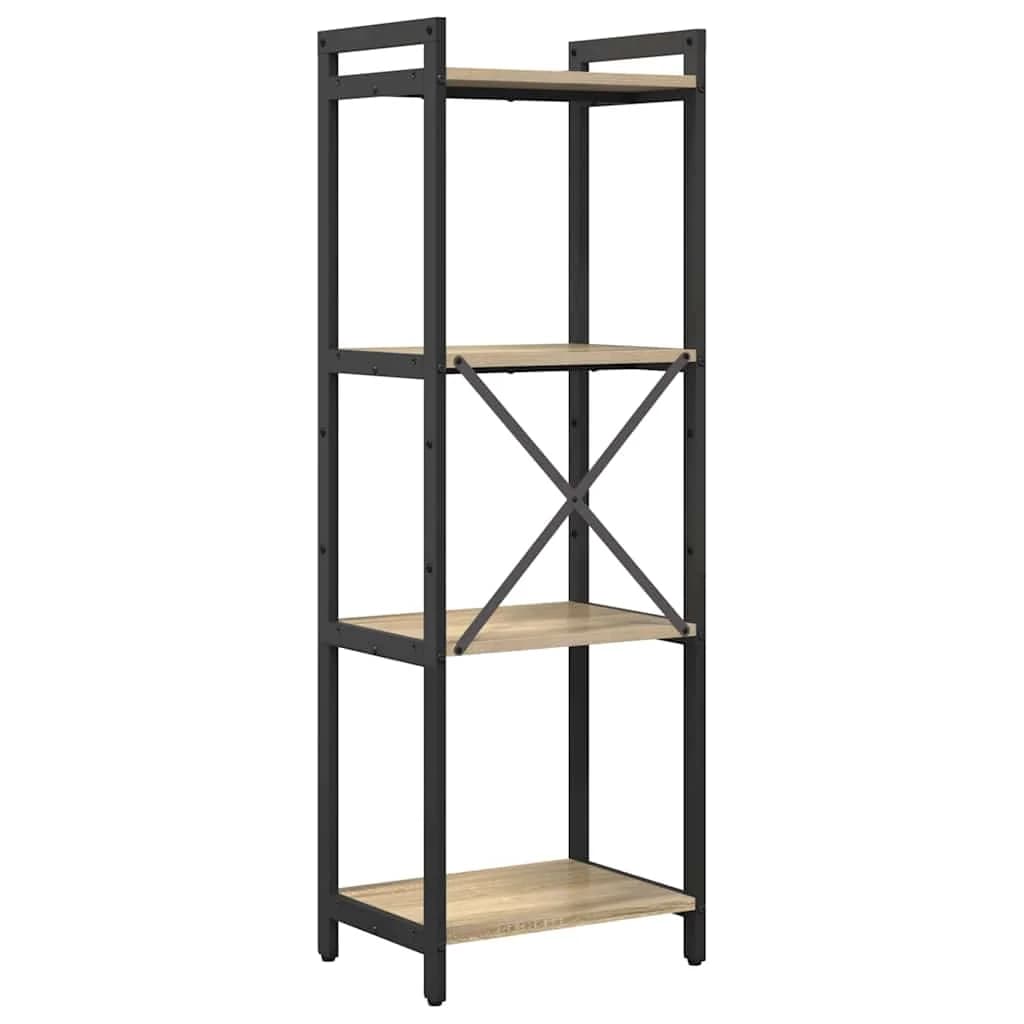 Knjižna polica 40 x 30 x 119 cm Inženirski les Sonoma hrast - slika 7