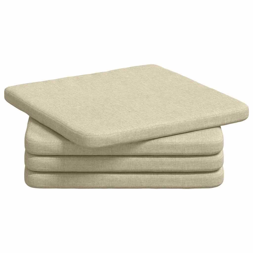 Sedežne blazine 4 kos blago krema 40 x 40 x 3 cm - slika 2