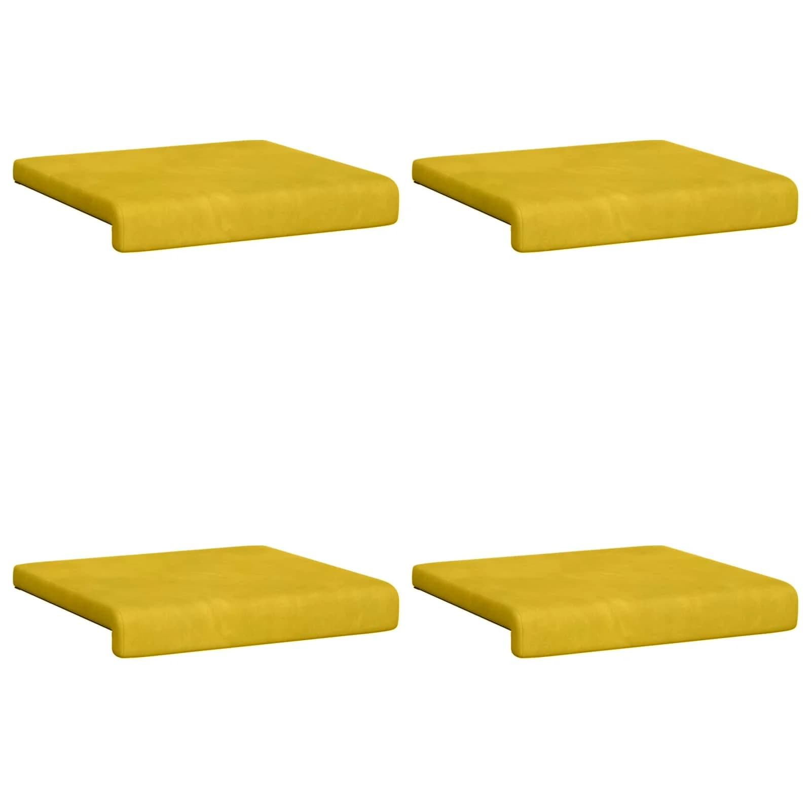Blazina za klop 4 kos Žamet Rumena Globina 35 cm - slika 6