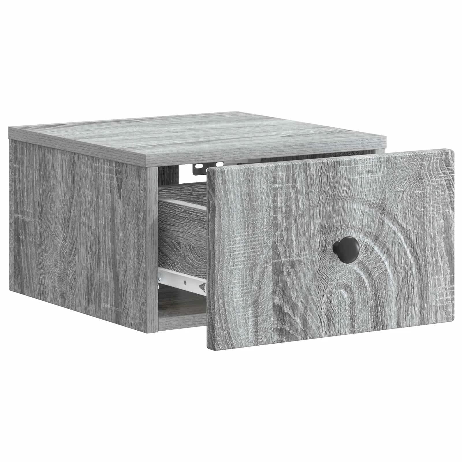 Stenski nočni omarici s predalom Siva Sonoma 33 x 34,5 x 20 cm - slika 4