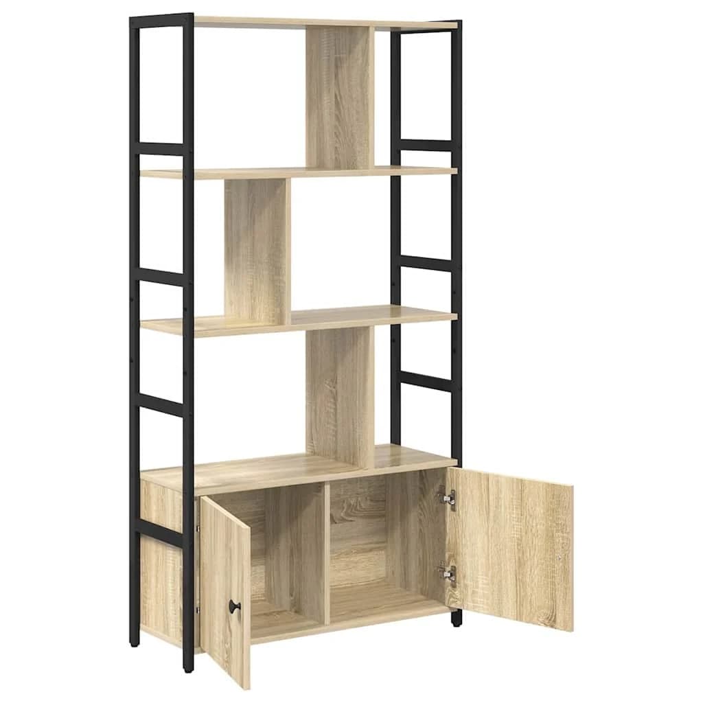 Knjižna polica 80 x 30 x 155,5 cm Inženirski les Sonoma hrast - slika 5