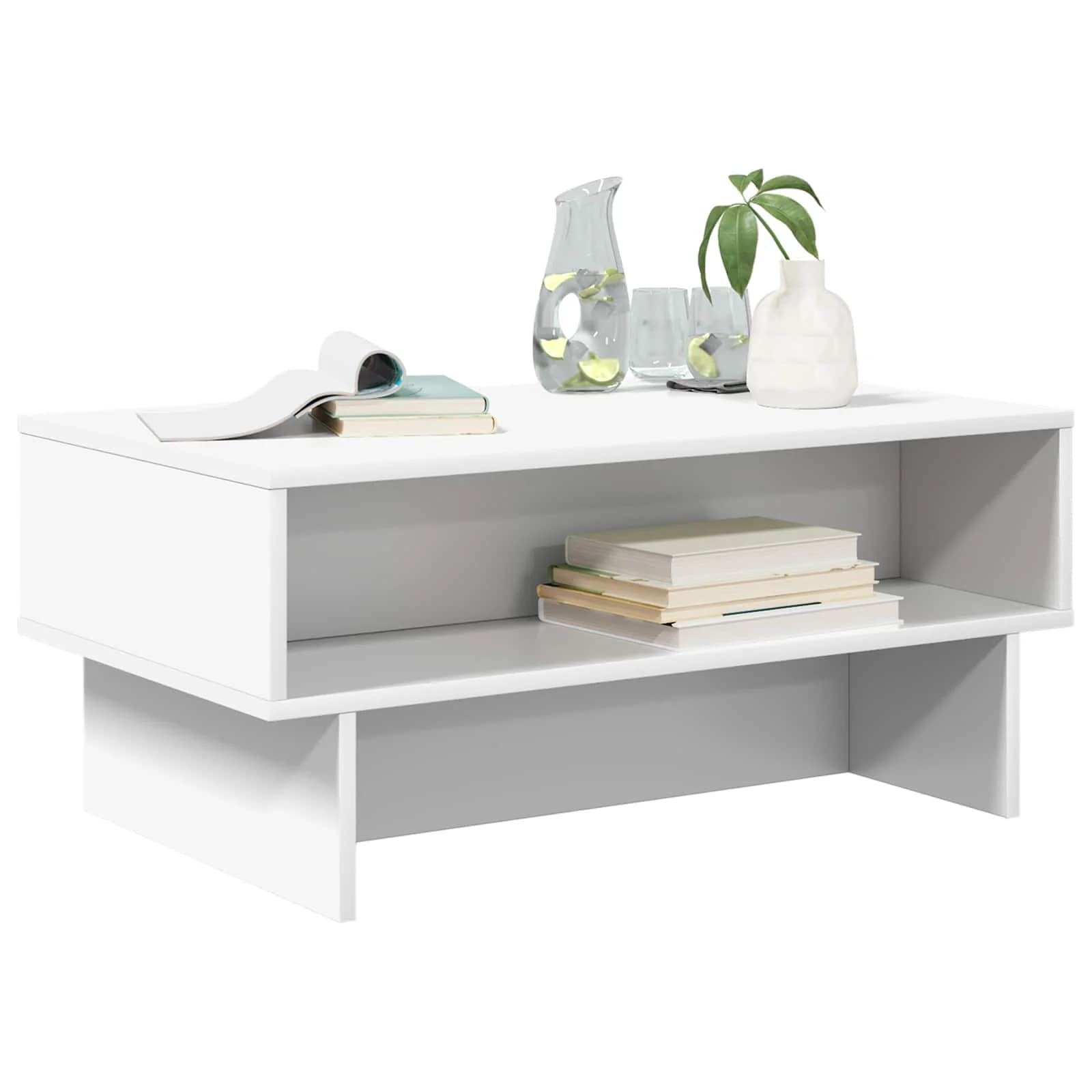 Klubska miza Bela 80 x 46 x 35 cm Inženirski les - slika 3